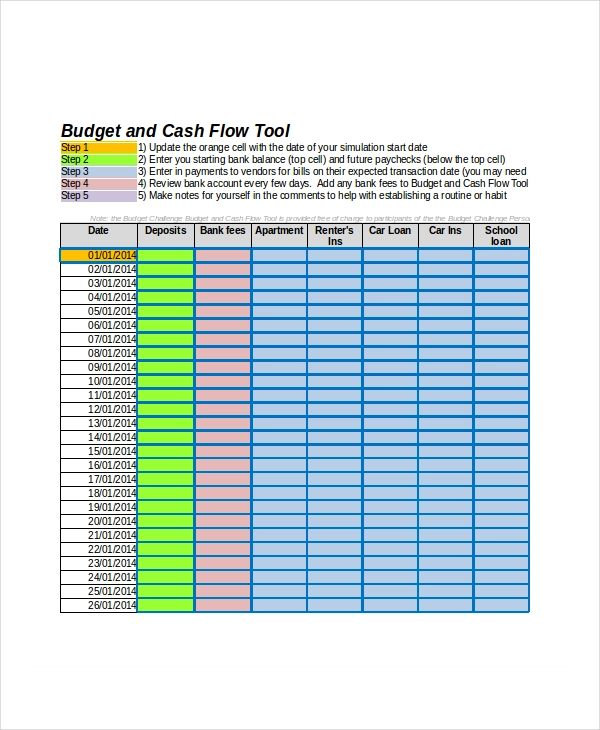5+ Cash Flow Sheet Templates Excel Free Sheet Templates Budgeting worksheets, Cash flow