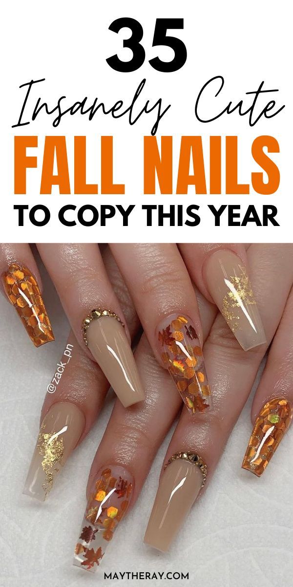 Obsessed with fall? Check out these really pretty fall nail designs you definitely want to copy this autumn... The best acrylic fall nail ideas ... Simple Fall Nails, Fall Gel Nails, Cute Nails For Fall, Fall Acrylic Nails, Acrylic Nails Coffin Short, Nail Ideas For Fall, Fall Inspired Nails Acrylic, Summer Nails, Fall Nail Art Designs