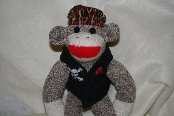 Biker sock monkey