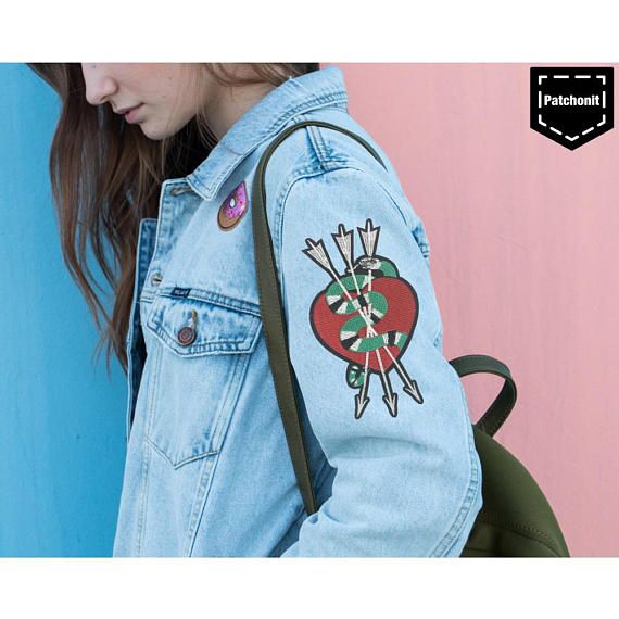 a pair snake patch embroidered patch iron on patches Promotion!