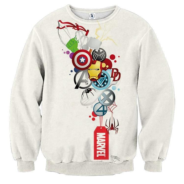 Marvel The Avengers Symbol Iron Man Unique Sweatshirt Superheroes Gears Marvel Clothes Marvel Fashion Marvel Shirt