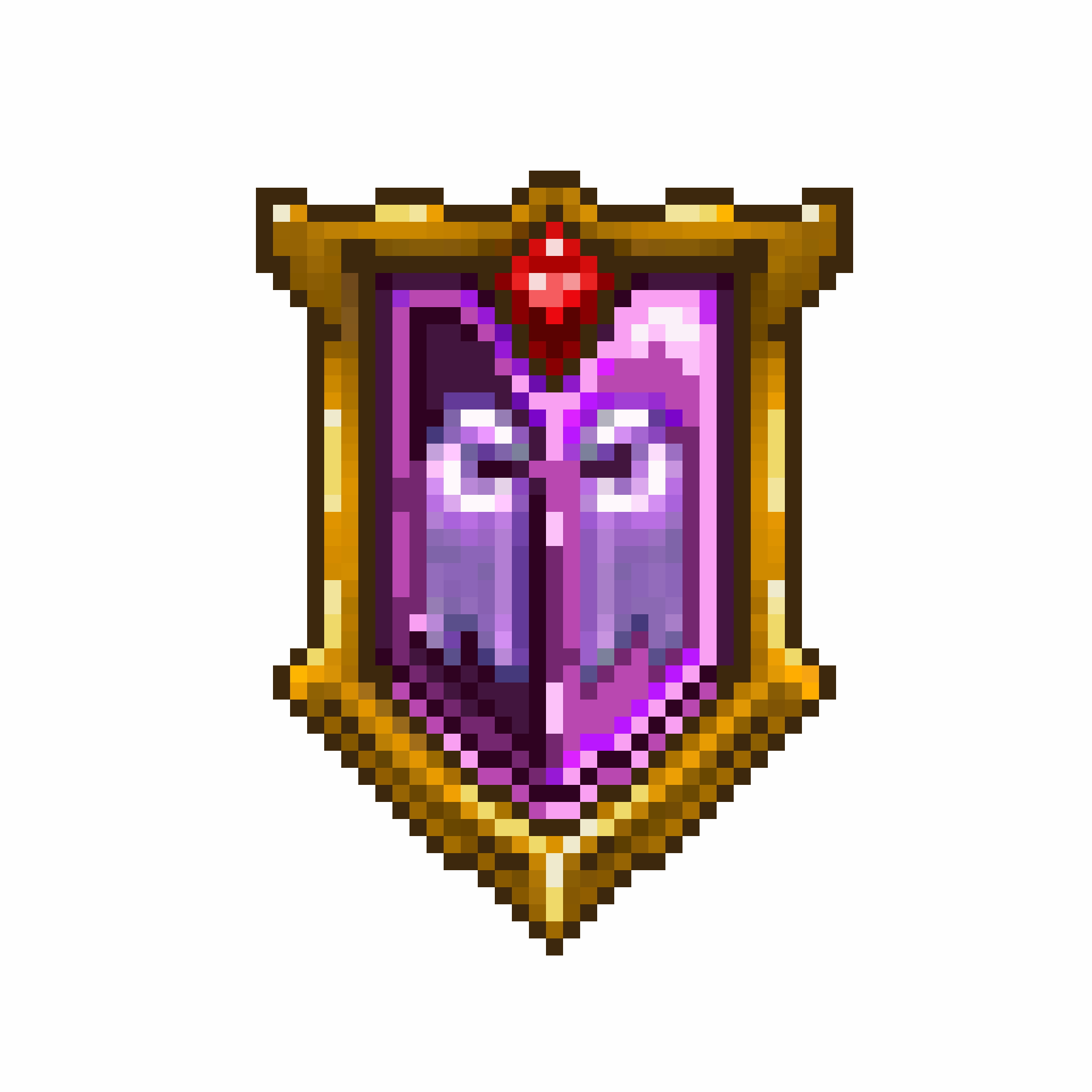 Pixel Art Shield With Purple And Gold Emblem pixel-art-shield-with-purple-and-gold-emblem