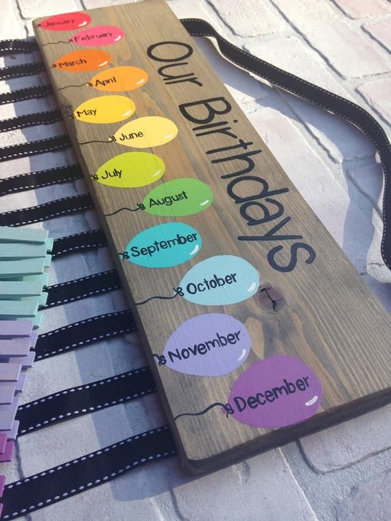 Birthday chart balloons - class birthdays - classroom decor - rainbow classroom - colorful classroom - kindergarten class - teacher gift