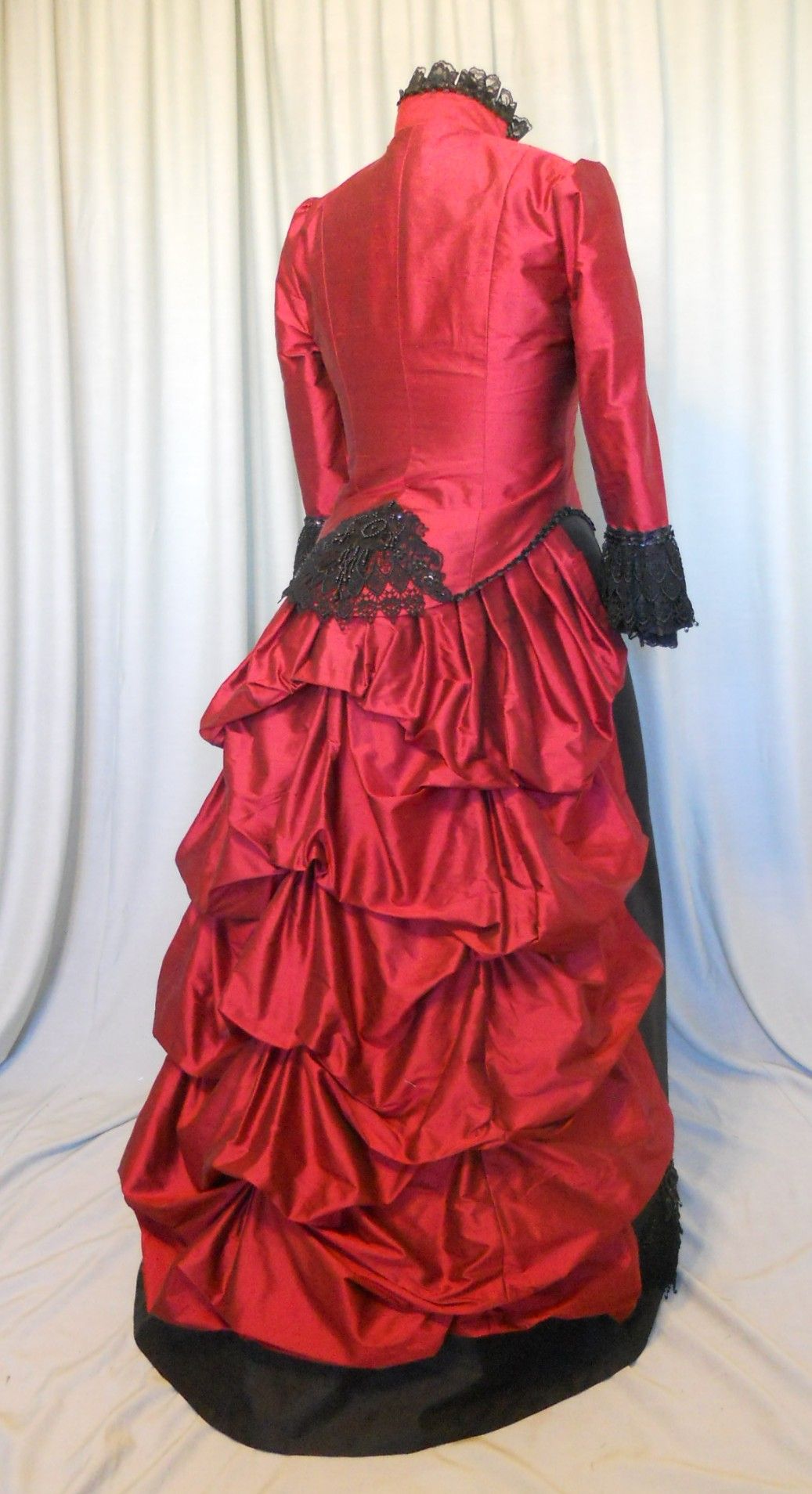 Red Victorian Bustle Dress Victorian Style Clothing Victorian Fashion Victorian Clothing