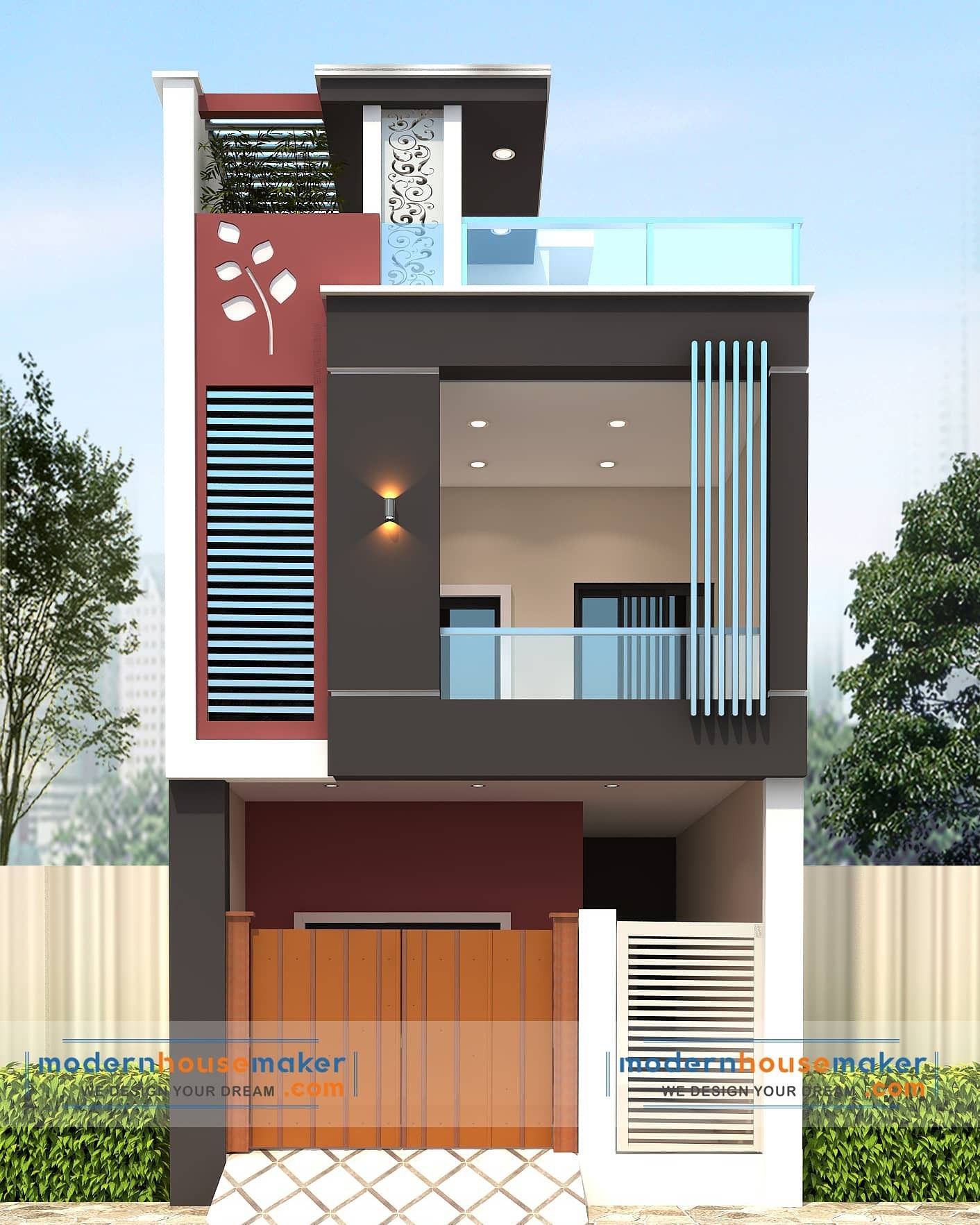 House Balcony Design, House Outer Design, Modern Small House Design, Minimal House Design, Modern Exterior House Designs, Kerala House Design, Village House Design, Bungalow House Design, House Front Design