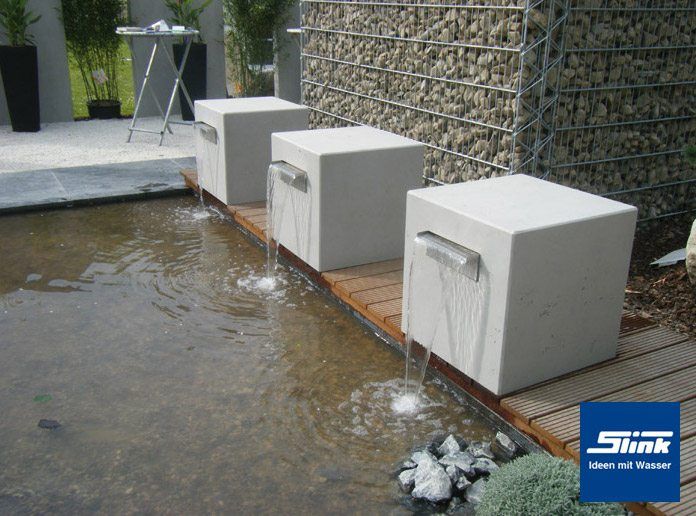Garten-Wasserfall Beton-Kubus Gropius Pinterest - wasserfall selber bauen Garten-Wasserfall Beton-Kubus Gropius Pinterest - wasserfall selber bauen