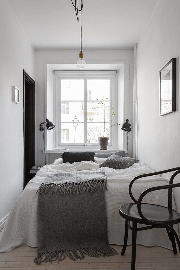 So Your Bedroom S Not Much Ger Than Bed Here How To Make Smart Decorating Ideas For Small Bedrooms Apartment Therapy