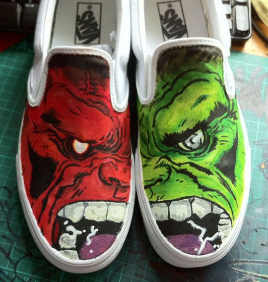 Hulk Face Vans Shoes by RNGTN Customs | Marvel shoes, Custom shoes, Shoes