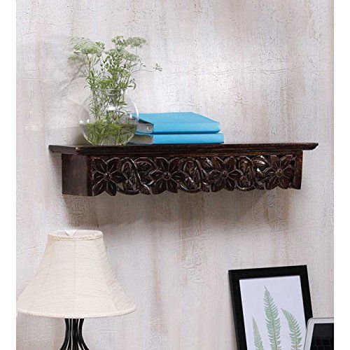 onlineshoppee large solid wood wall shelf 25 x 6 x 55 inch brown
