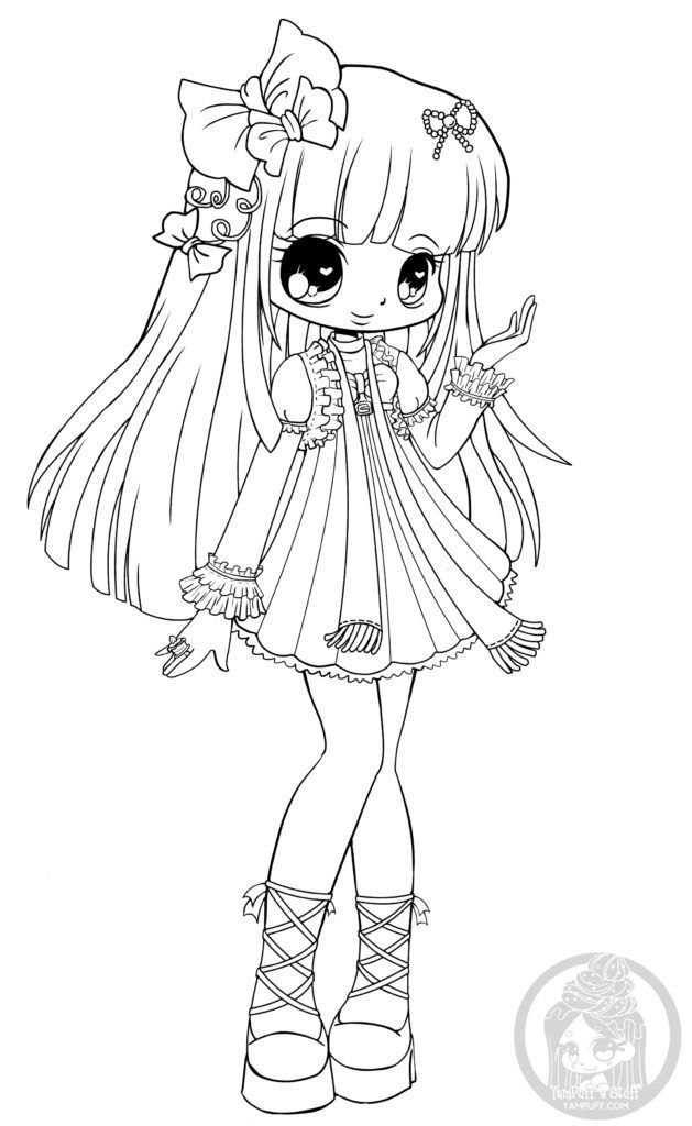 Dessin gratuit chibi fille à imprimer par YamPuff judy