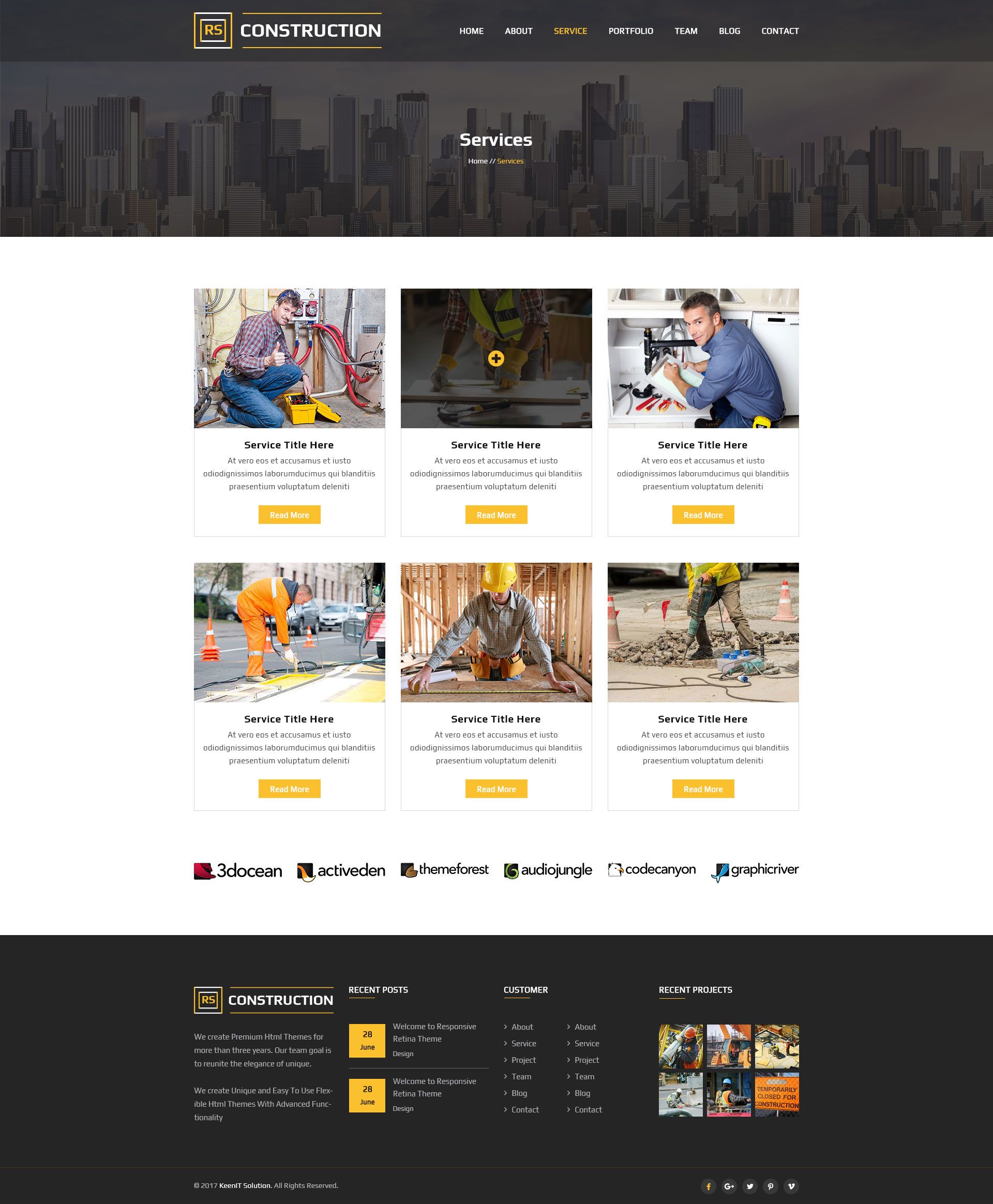 Rs Construction Construction Building Psd Template Amp