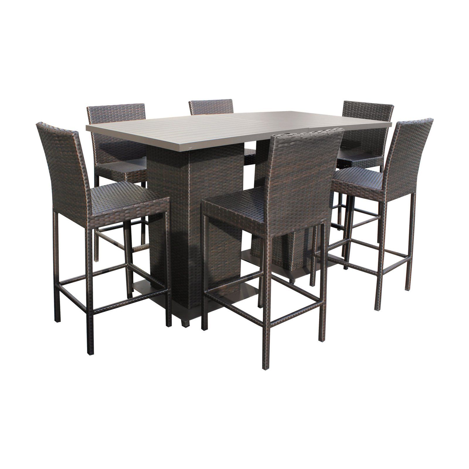 Tk Classics Belle 8 Piece Wicker Bar Height Patio Dining Set