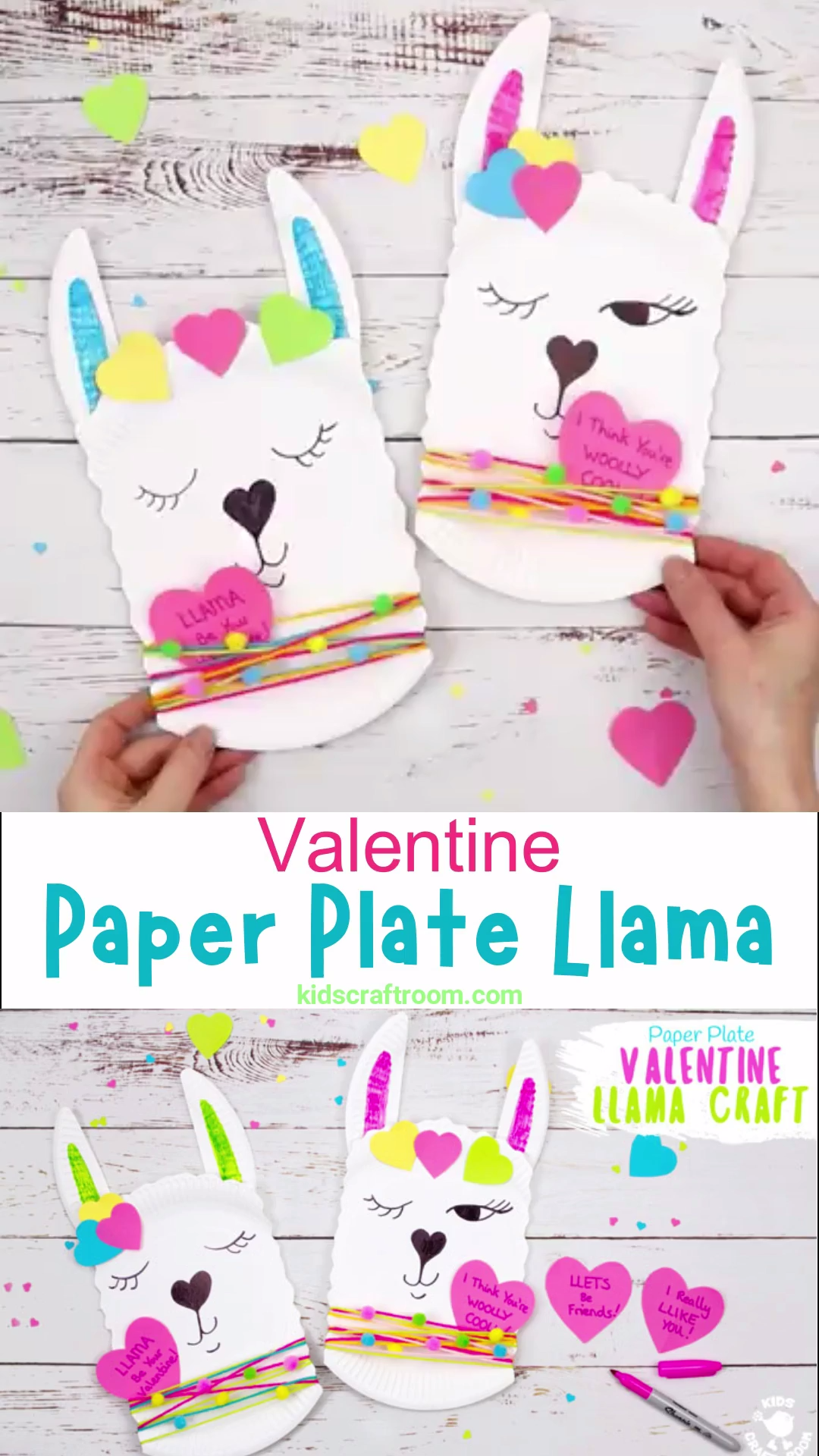 Valentine Llama Craft Dieses Pappteller-Lama-Handwerk ist so entzückend! Es is...