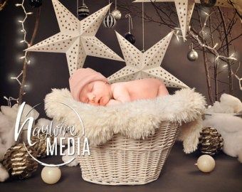 Newborn, Baby, Toddler, Child, Christmas Tree and Santa Basket Photography Digital Backdrop Prop for Photographers - JPG Download #backdropsforphotographs