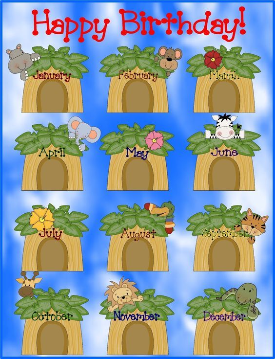 free jungle themed classroom birthday chart teacher pinterest classroom charts for preschool