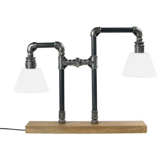 LAMPA STOŁOWA z rurek - Pakamera.pl Tripod Table Lamp, Table Lamp Base, Bedside Table Lamps, Table Lamp Sets, Lamp Bases, Desk Lamp, Dar Lighting, Lighting Design, Office Lamp