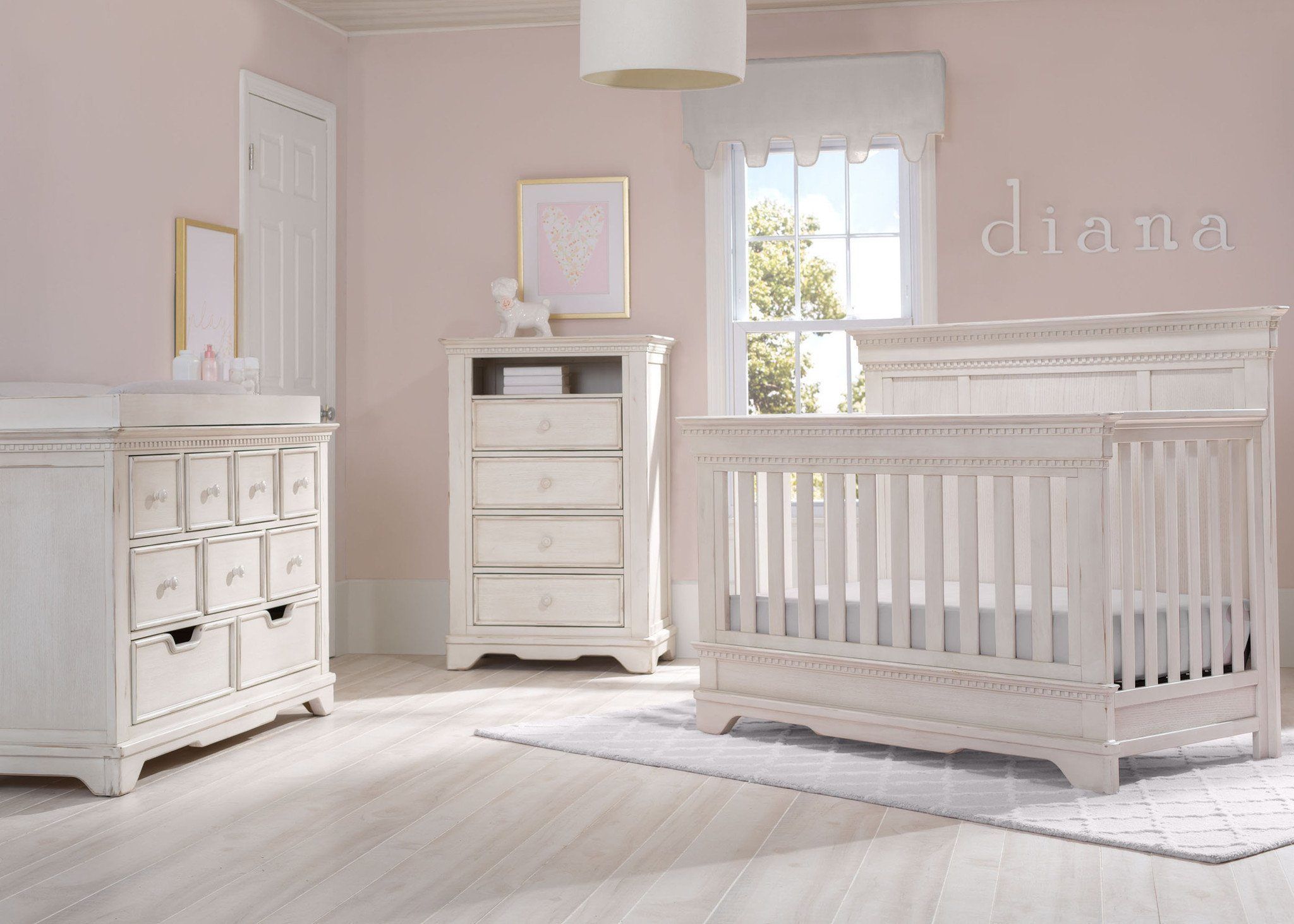 Bailey In Antique White 6 Piece Nursery Set Baby Furniture Bailey In Antique White 6 Piece Nursery Set Baby Furniture