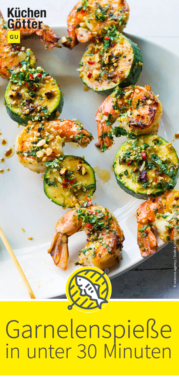 Garnelen, Zucchini und Thai-Gremolata