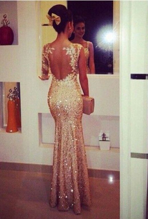 Gold Sparkly Prom Dress