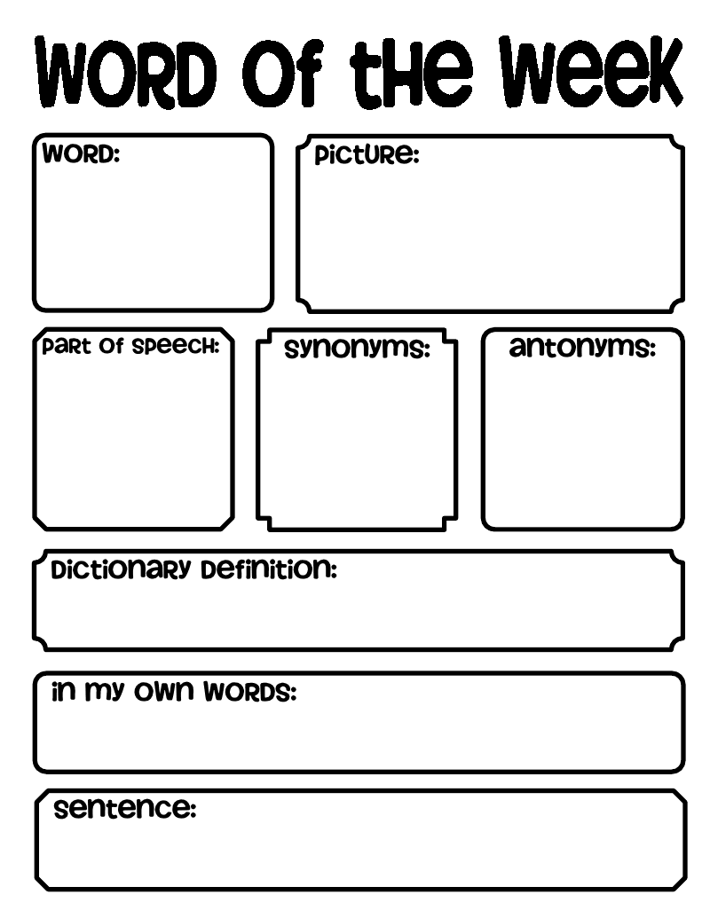Worksheets Bell Work Worksheets word of the week good for bell work or as a cross curricular ringers
