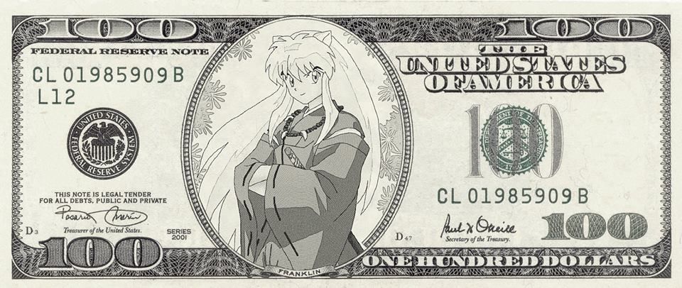 Inuyasha Money Oao 100 Dollar Bill Fake Inuyasha Money Oao 100 Dollar Bill