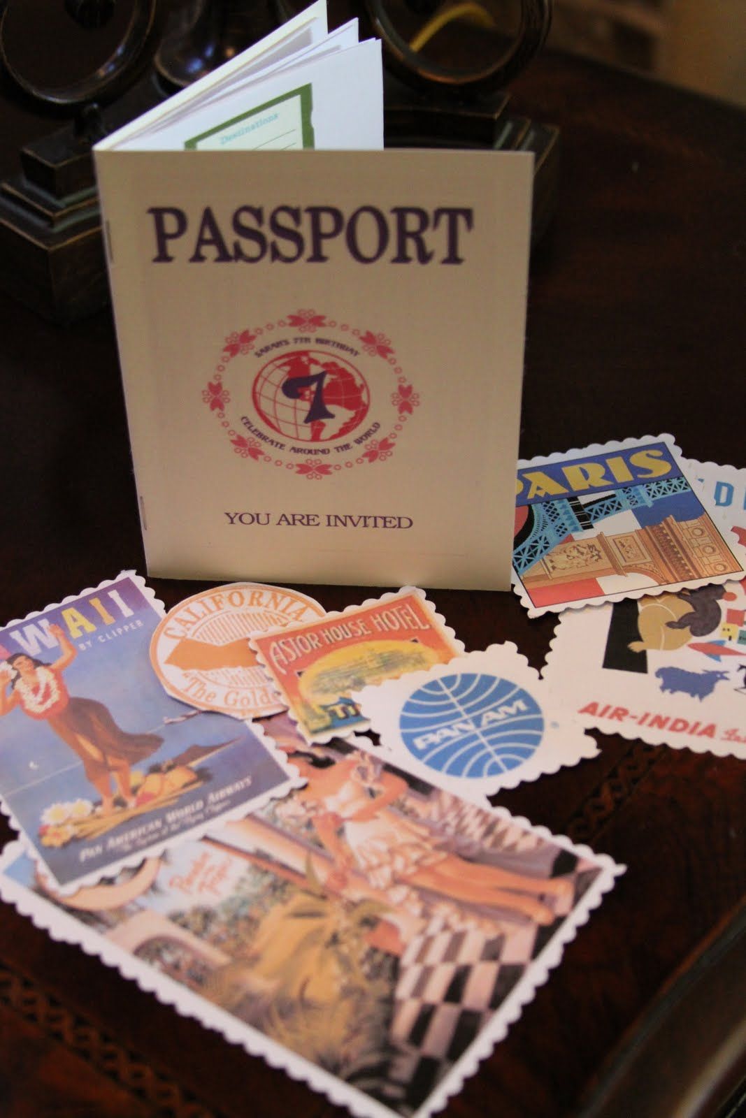 party invitation that looks like a passport especially love the
