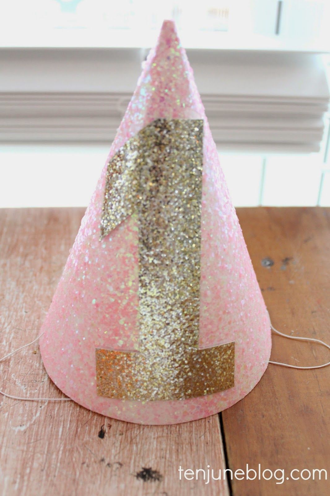 diy glitter birthday hat ten june winter onederland little girl s