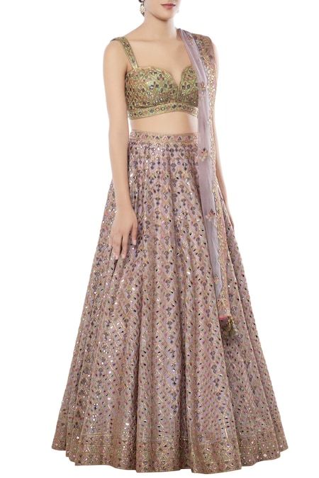 Embellished Lehenga Set Lavender Lehenga, India Usa, Luxury Sale, Festival Wear, Plunging Neckline, Women Online, Sequin Skirt, Two Piece Skirt Set, Indian