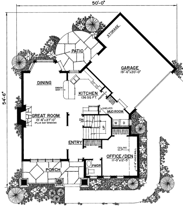 Plan 43040pf Unique Floor Hides Garage Bedrooms Feng Shui Plan 43040pf Unique Floor Hides Garage