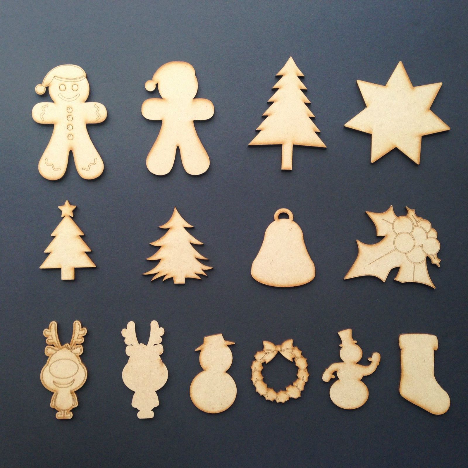 Mdf Snowflake craft shapes.Christmas tree decoration blank