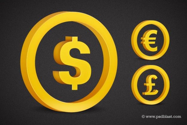 Download Free Gold Currency Symbols Mockup in PSD | The help