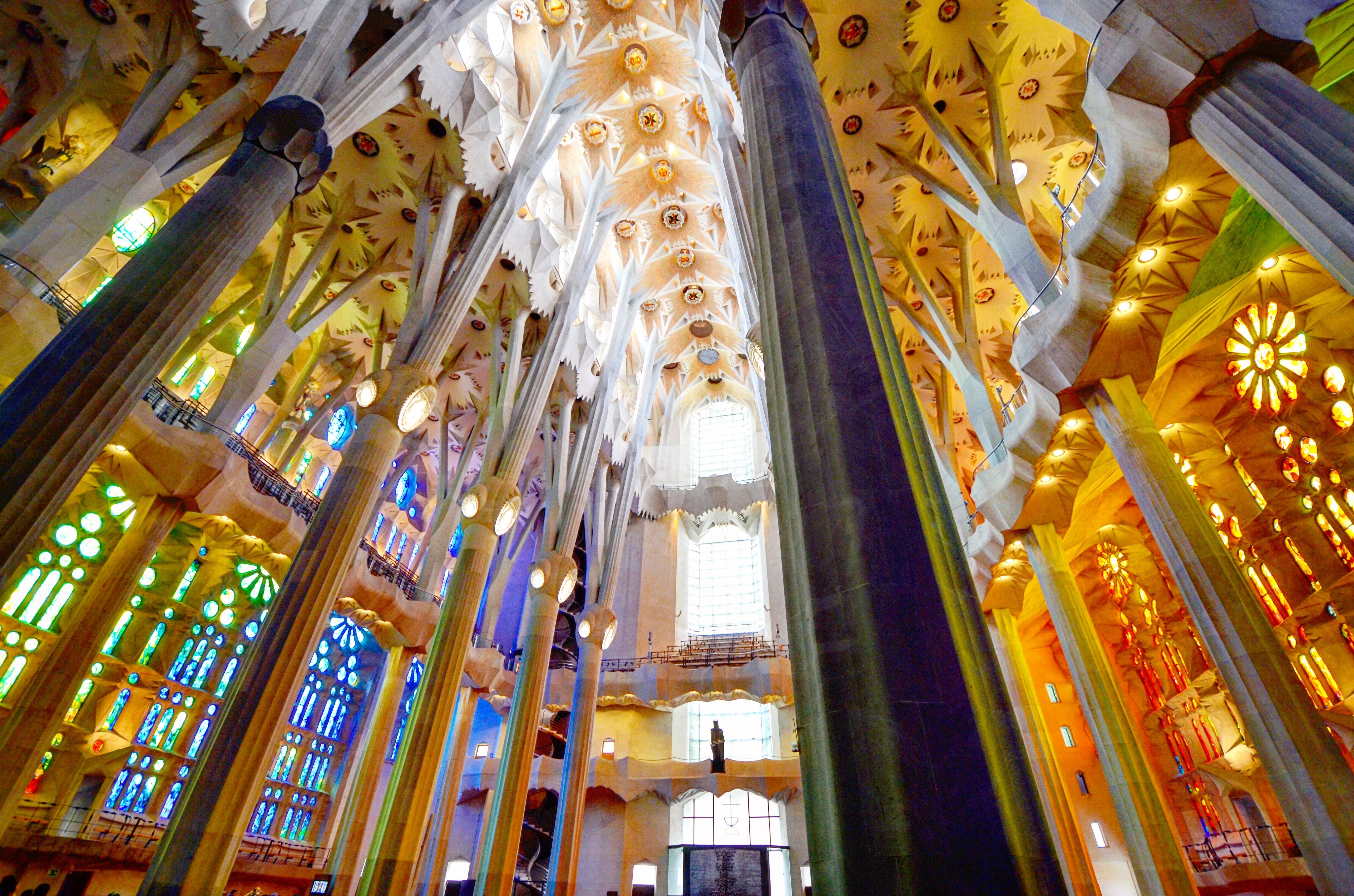 Inside La Sagrada Familia in Barcelona, Spain - so bright and colorful ...