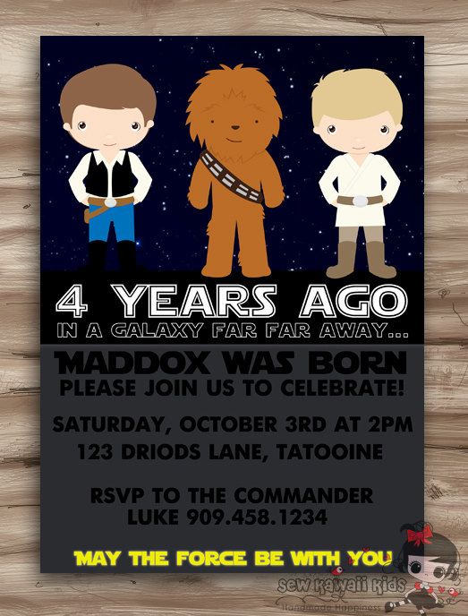 star wars birthday invitations