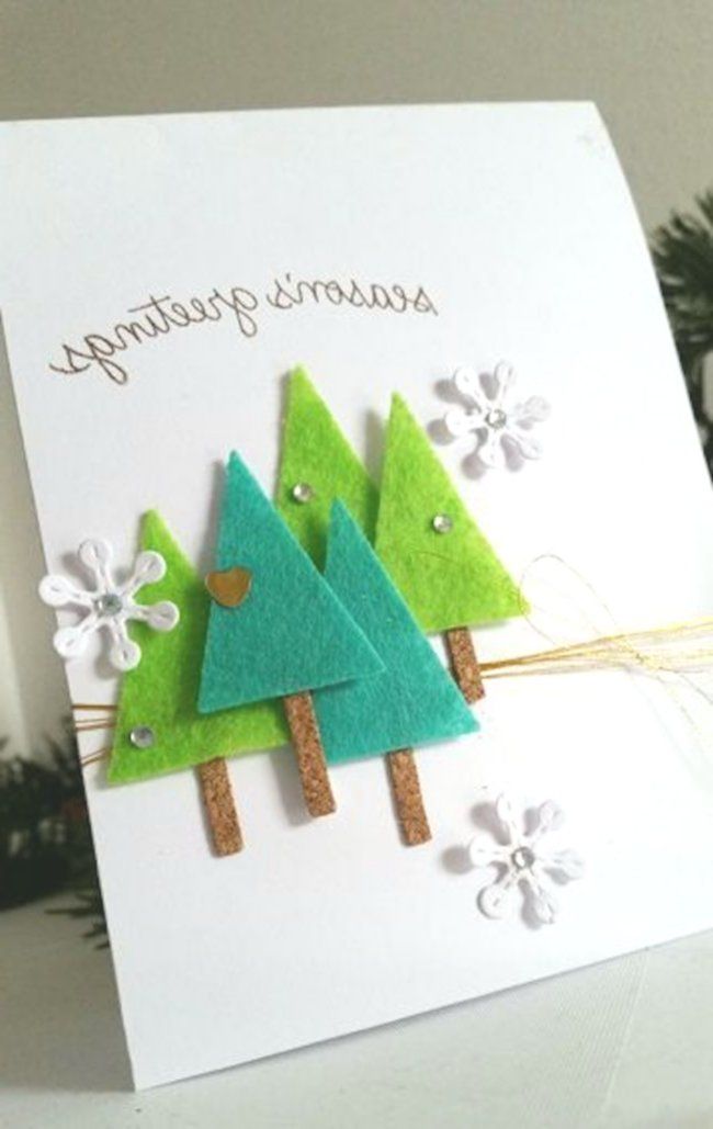 Weihnachtskarten basteln - 50 tolle und einfache Ideen für 2018! #weihnachtskartenbastelnmitkindern