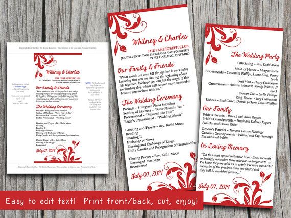 005 <strong>Wedding Program</strong> Free Template Ideas Printable ... Microsoft wedding program templates