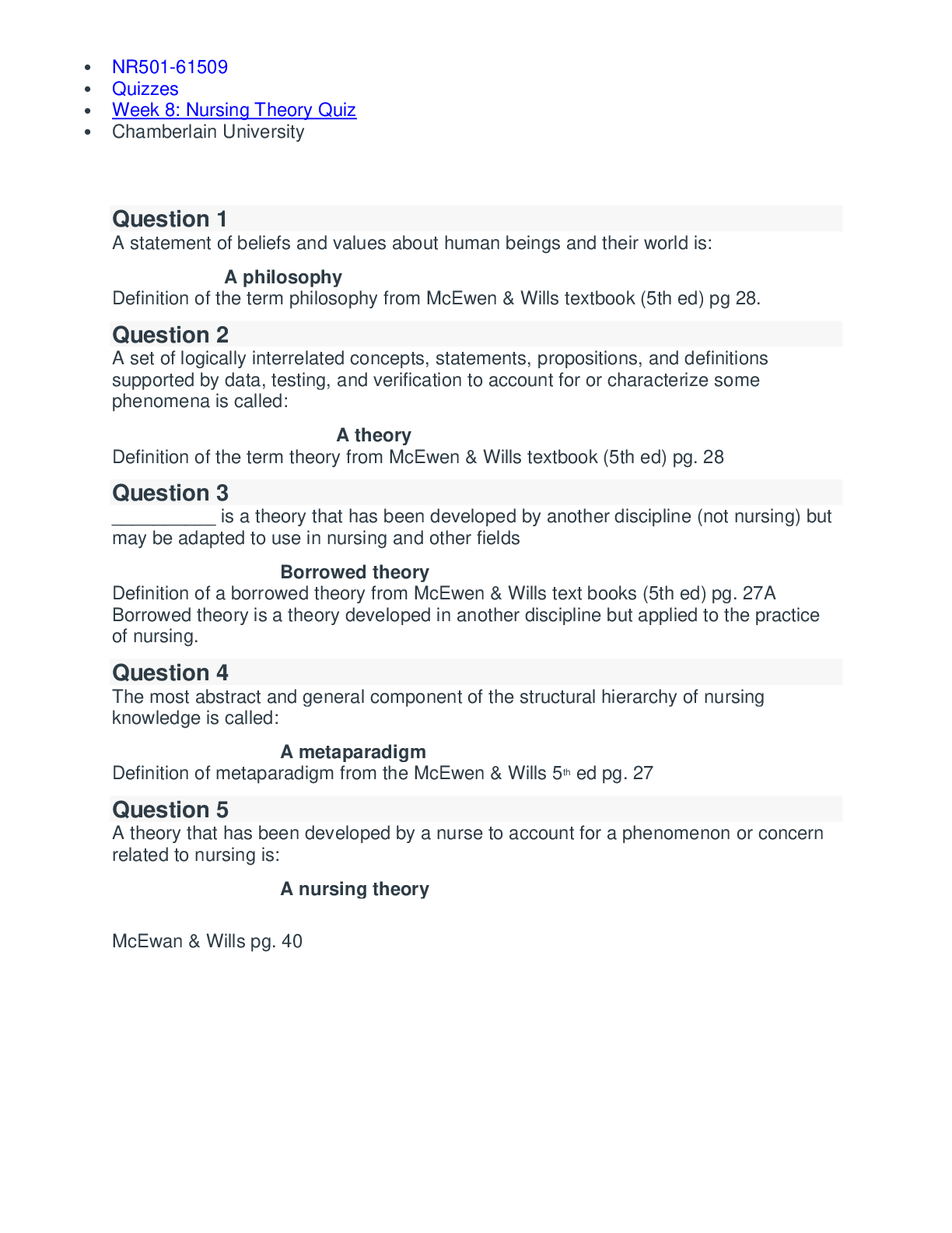 Solution Nr501 Week 8 Nursing Theory Quiz Nursing Theory Theories Quiz Solution Nr501 Week 8 Nursing Theory Quiz Nursing Theory Theories Quiz