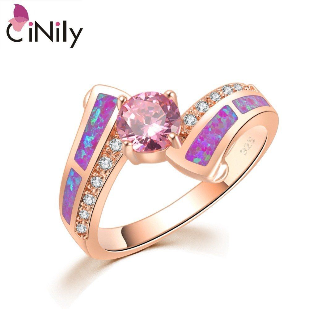 Dudee Multi Color Vintage Jewelry CZ rose gold engagement ring