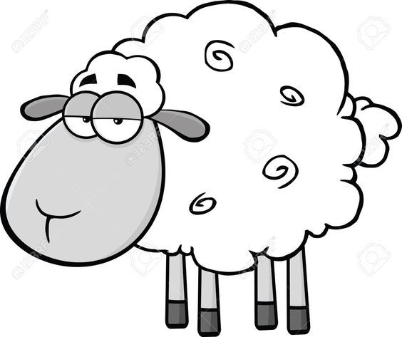 wallpapers Sheep Sketch Cartoon black and white cute sheep cartoon
