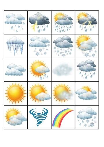 Symboly Počasí Kids Education Preschool Planning Weather For Kids