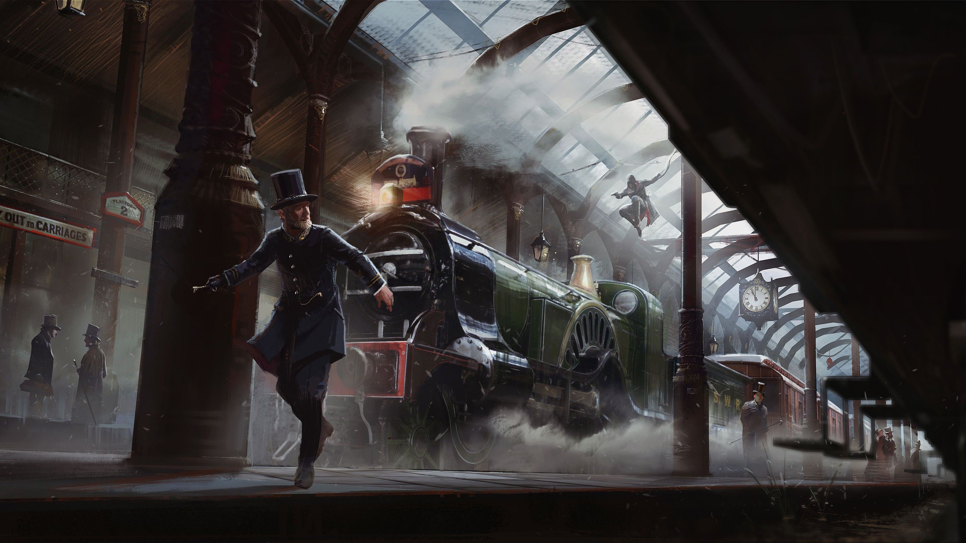 Download Assassins Creed Syndicate 4k Wallpaper Art Train