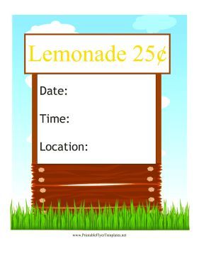 this cute colorful flyer has a picture of a childs lemonade stand lemonade stand flyer template