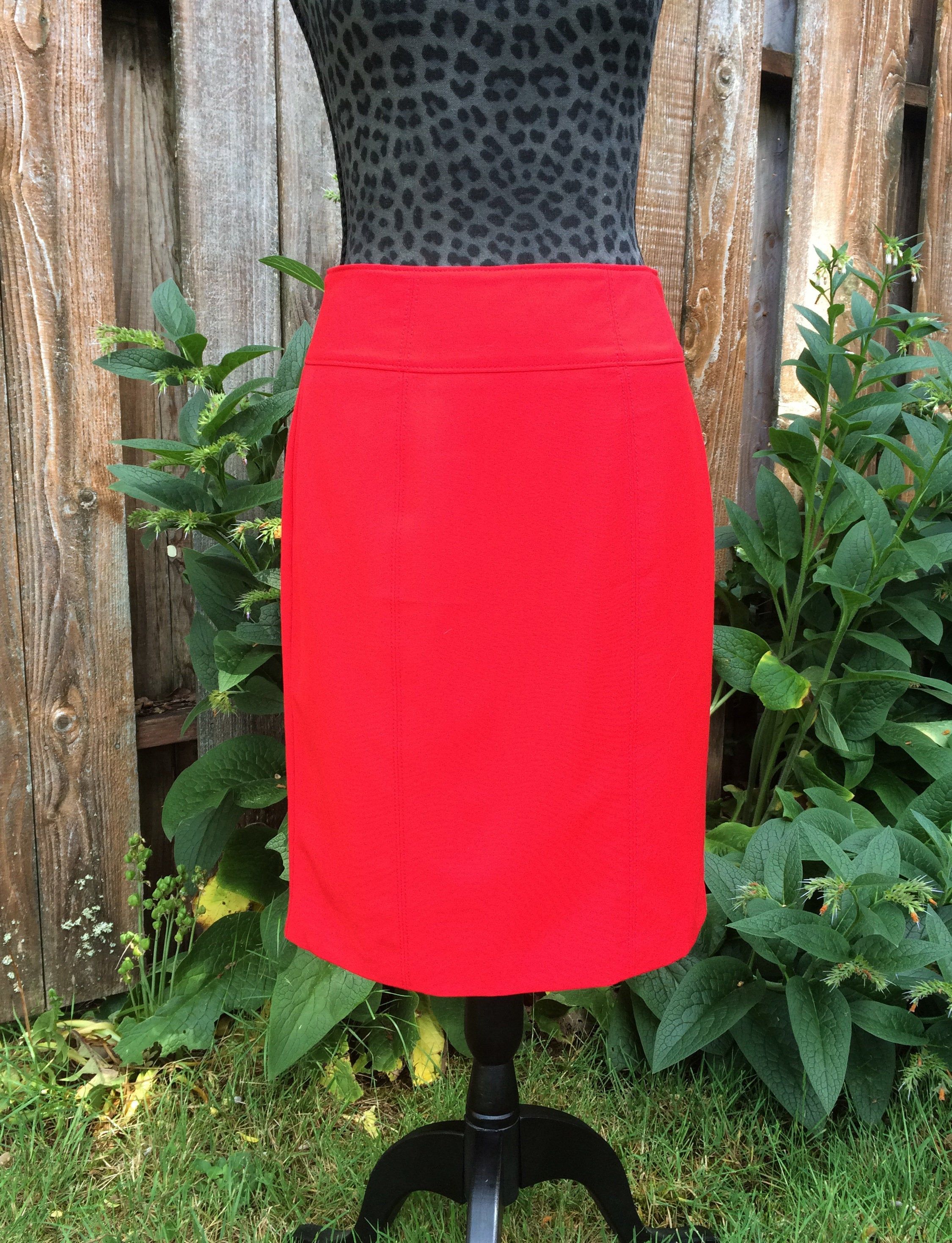 Vintage 80s Black Suede High-Waist Pencil Skirt Size 28
