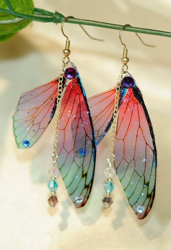 Pendientes De Mariposa De Resina Multicolor De Hadas De Pendientes De Mariposa De Resina Multicolor De Hadas De