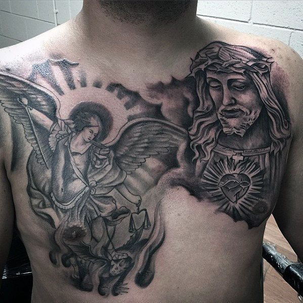 40 Jesus Chest Tattoo Designs For Men Chris Ink Ideas In 2020 Chest Tattoo Men Jesus Tattoo Tattoos For Guys