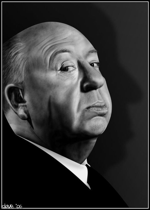Alfred_Hitchcock_by_BikerScout | Alfred hitchcock, Classic movie stars
