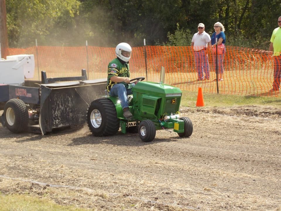 Steve Hovind wheels his Mean Green Pulling Team entry downtrack, during