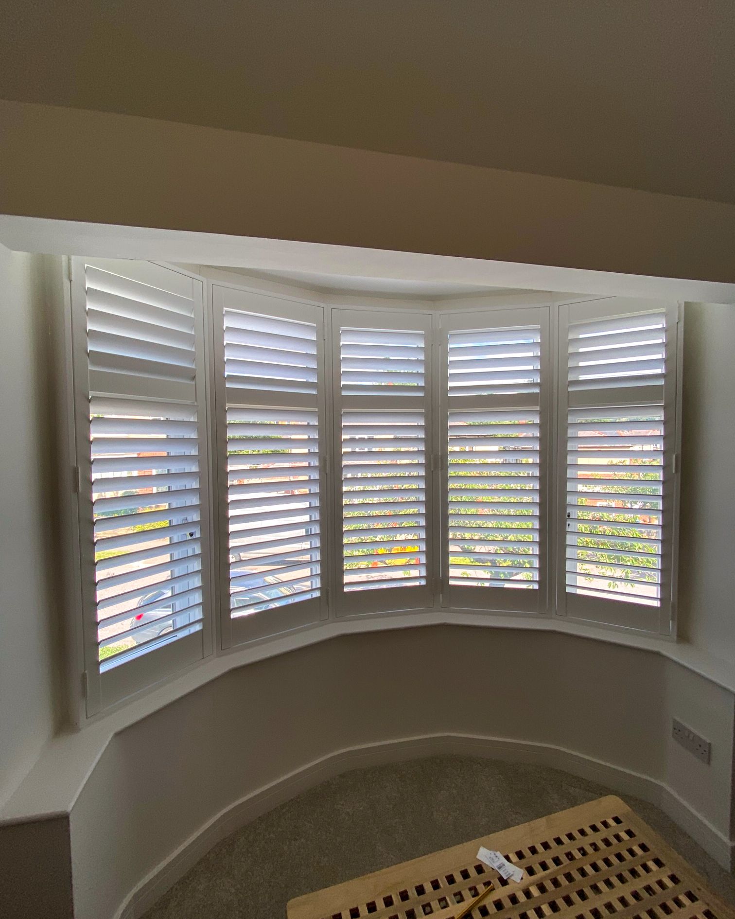 Blinds For Curved Bay Windows A curved bay window from an installation in Sheffield at the end of