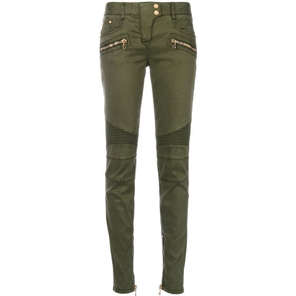 green balmain jeans
