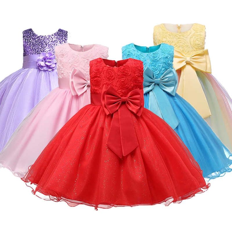 Vestido Para Niñas Pequeñas Color Net Yarn Bowknot Birthday Vestido Para Niñas Pequeñas Color Net Yarn Bowknot Birthday