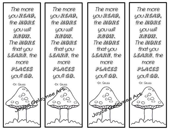 Printable Bookmarks to Color Printable Bookmarks, Color Your Own - best of dr seuss quotes coloring pages Printable Bookmarks to Color Printable Bookmarks, Color Your Own - best of dr seuss quotes coloring pages